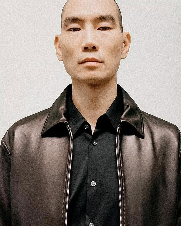 Theory セオリー ブルゾン レザー ニット 切替 ジャケット ブラック 2WAY】ストレッチフラノ ノーカラーブルゾンジャケット（01